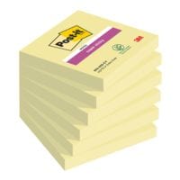 6x Post-it Super Sticky bloc de notes repositionnables Notes 7,6 x 7,6 cm, 540 feuilles au total, jaune