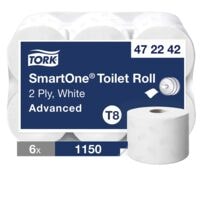 Tork papier toilette système 472242 T8 2 épaisseurs, blanc - 6 rouleaux Jumbo