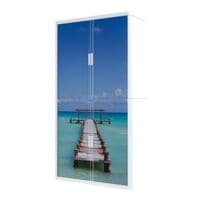 easyOffice Armoire  rideaux passerelle en mer (3025C) verrouillable, 110 x 204 cm
