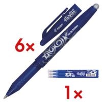 6x Stylo roller Pilot FriXion Ball 0.7, gommable avec Paquet de 3 mines pour stylo roller « Frixion »