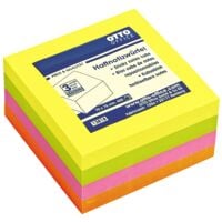 OTTO Office Bloc cube de notes repositionnables 4 couleurs fluo 75x75 mm 400 feuilles