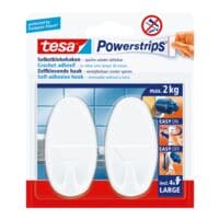 tesa Powerstrips  crochets larges  ovales et blancs 58013