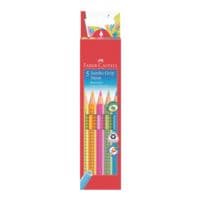 Faber-Castell Étui de 5 crayons de couleurs « Jumbo GRIP Neon »