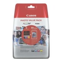Canon Photo Value Pack : lot de cartouches  CLI-551 BK/C/M/Y  + papier photo glac Plus II
