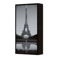 easyOffice Armoire  rideaux tour Eiffel (3126C) verrouillable, 110 x 204 cm