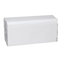 Essuie-mains en papier Papernet Papernet simple paisseur, blanc nature, 25 cm x 23 cm de Crpe avec pliage en Z - 5000 feuilles au total