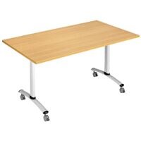 SODEMATUB table pliante mobile 120 cm, pitement en T blanc