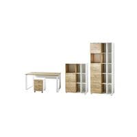 Germania-Werke Lot de meubles  Lioni  4 pices, bureau, caisson  roulettes, armoire 3 NC et 5 NC