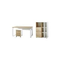 Germania-Werke Lot de meubles  Lioni  3 pices, bureau, caisson  roulettes, armoire 3 NC