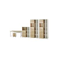 Germania-Werke Lot de meubles  Lioni  5 pices, bureau, caisson  roulettes, 3 NC et 2x armoire 5 NC