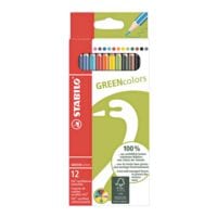 STABILO Paquet de 12 crayons de couleur « GREENcolors »
