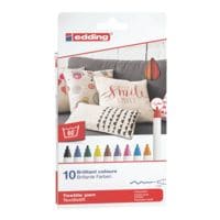 edding Paquet de 10 marqueurs textile  4600/10999 Basic Colours 