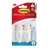 Command Paquet de 2 crochets en plastique