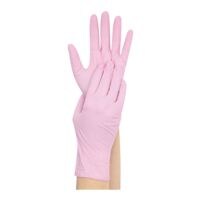 100 Franz Mensch gants jetables Safe Light nitrile, Taille L rose vif