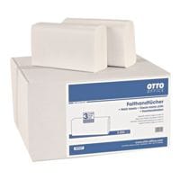 Essuie-mains en papier OTTO Office 2 paisseurs, blanc, 21 cm x 24 cm de Cellulose avec pliage en I - 3000 feuilles au total