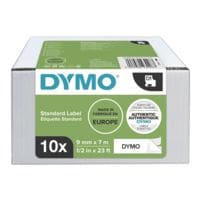 10x Dymo S0720680 ruban pour titreuse (paquet avantageux) 9 mm x 7 m pour titreuse Dymo D1