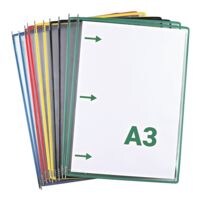 Tarifold Lot de 10 pochettes de consultation A3 ouverture sur le ct