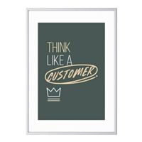 Paperflow Cadre dcoratif mural A3  Think like a customer  cadre argent