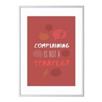 Paperflow Cadre décoratif mural « Complaining is not a strategy » cadre argenté