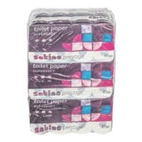 Satino prestige papier toilette Prestige 3 paisseurs, extra-blanc - 72 rouleaux (9 paquets de 8 rouleaux)