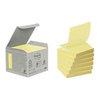 6x Post-it Notes (Recycle) bloc de notes repositionnables Recycling Z-Notes 7,6 x 7,6 cm, 600 feuilles au total, jaune