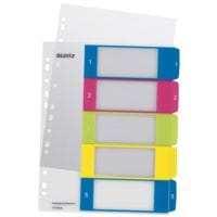 LEITZ intercalaires WOW 1241, A4 extra large, 1-5 5 divisions, blanc / onglets multicolores, plastique