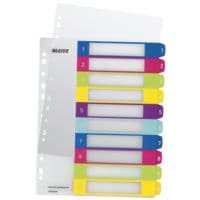 LEITZ intercalaires WOW, A4 extra large, 1-10 10 divisions, blanc / onglets multicolores, plastique