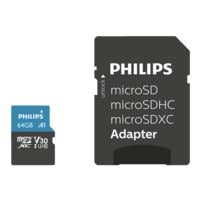 Philips Carte mmoire Micro SDHC  64 GB  avec adaptateur