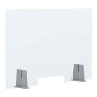 Paperflow Panneau de protection pour bureau contre projections nasales et buccales, transparent en PMMA 98 x 15 x 65 cm