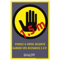 GALLERY Autocollant d'avertissement  Veuillez garder une distance d'1,5 m , A5, franais