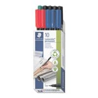 STAEDTLER marqueur indlbile paquet de de 10 stylos universels  Lumocolor permanent pen 318  - pointe ogive, Epaisseur de trait 0,6 mm (F)