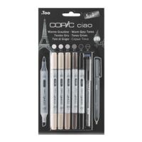 COPIC Ciao Lot de 5+1 marqueurs COPIC® Ciao - tons gris chauds