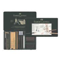 Faber-Castell Lot monochrome de crayons de dessin  Pitt  tui mtallique de 33