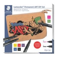 STAEDTLER marqueur indlbile Lumocolor avec tui  crayons pour la peinture - pointe ogive, Epaisseur de trait (M/B)