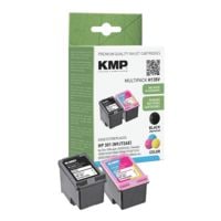 KMP Paquet de 2 cartouches d'encre quivalent  HP N 301  (CH561EE / CH562EE)