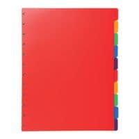 Exacompta intercalaires, A4 extra large, neutre 10 divisions, multicolores, plastique