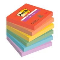 6x Post-it Super Sticky bloc de notes repositionnables Playful Collection 7,6 x 7,6 cm, 540 feuilles au total 622-12SS-PLAY