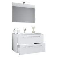 VCM Morgenthaler Meuble vasque  Badinos  avec 2 tiroirs 60 cm avec miroir et vasque