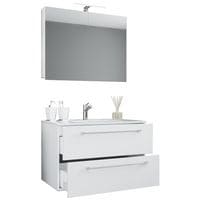 VCM Morgenthaler Meuble vasque  Badinos  avec 2 tiroirs 60 cm avec armoire de toilette et vasque