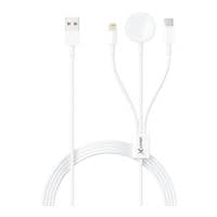 Xlayer Must-Have : câble multifonction 3-en-1 pour iPhones (Lightning) Apple Watch (Wireless) et avec USB-C
