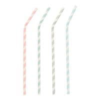 Papstar Paquet de 100 pailles en papier  pure Stripes 