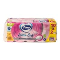 Zewa papier toilette Ultra Soft 4 paisseurs, wit, rose - 20 rouleaux (10 paquets de 2 rouleaux)