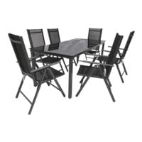 VCM Groupe de jardin 7 pices table 190 cm