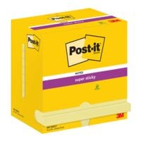 12x Post-it Super Sticky Super Sticky 7,6 x 12,7 cm, 1080 feuilles au total, jaune