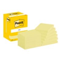 12x Post-it Notes bloc de notes repositionnables Notes 657 10,2 x 7,6 cm, 1200 feuilles au total, jaune
