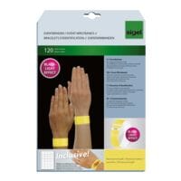 SIGEL Paquet de 120 bracelets d'admission  Super Soft fluorescent  jaune