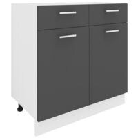 VCM Armoire basse « Esilo » 80 cm large 2 portes 2 tiroirs