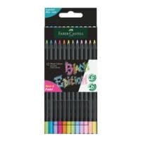 Faber-Castell tui de 12 crayons de couleur  Black Edition non + pastel 