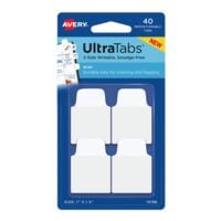 40x Avery Zweckform marque-page repositionnable UltraTabs - blanc 25,4 x 38,1 mm, plastique