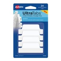 24x Avery Zweckform marque-page repositionnable UltraTabs - blanc 63,5 x 25,4 mm, plastique
